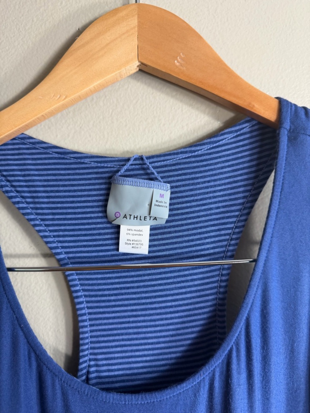 Athleta Bellisima Reversible Blue Racerback Midi Dress High Low M - Picture 3 of 5